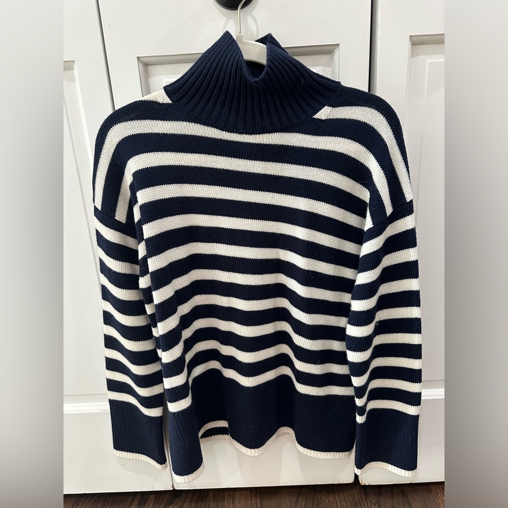 Aritzia Navy and White Striped Sweater